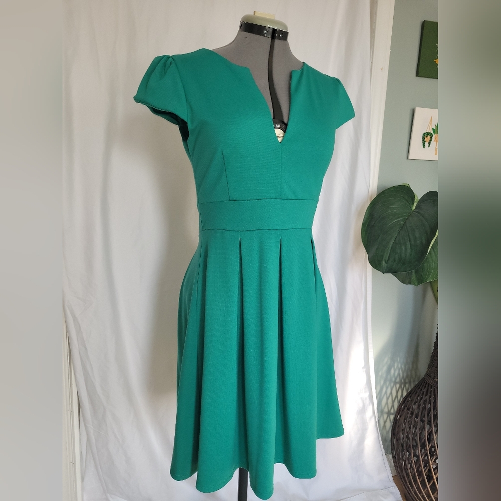 Fit and Flare Green Dress